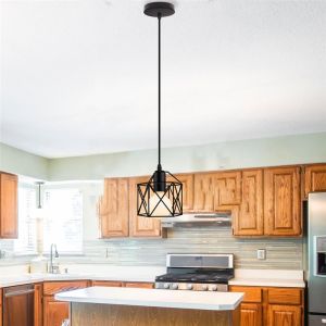 【Free LED Bulb】Nordic modern simple bar lamp Metal Cage Ceiling Light Chandelier Pendant lamp restaurant chandelier aisle industrial wind personality creative lighting