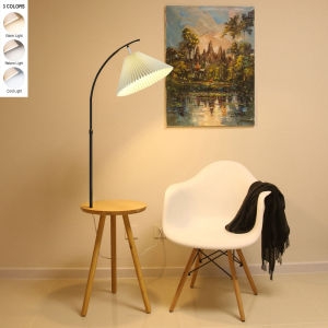 Modern Nordic Wood Led Floor Lamp Shelf Floor Lamp Living Room Bedroom Vertical Table Lamp Room Decor Standing Light