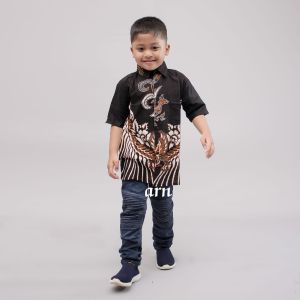 Kemeja batik anak laki cowok lengan panjang dan pendek usia 3 sampai 10 tahun bahan katun premium motif terbaru