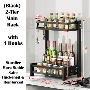 [SG]Kitchen Spice Seasoning Rack Organizer for Countertop 2/3 Tier Organiser Storage for Pantry Cabinet Shelf