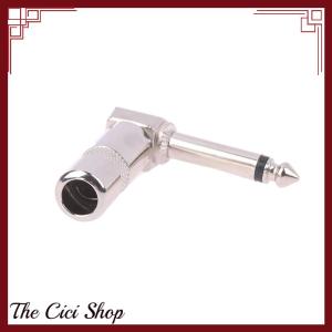 [The Cici Shop] Metal 6.35mm Plug Right Angle Male Mono Plug L-Shape Audio Connector For Guitar Audio 1 4 6.35 90 Degree Jack Solder Connector