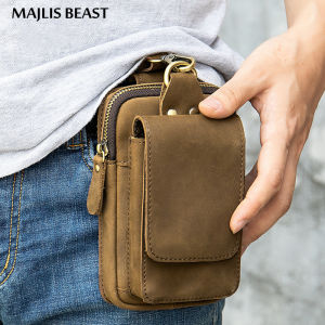 Da Thật Của Nam Túi Ví Đeo Hông Da Bò Lớp Đầu Tiên Túi Đeo Thắt Lưng Ví Đựng Điện Thoại Du Lịch Dụng Cụ Thể Thao Túi Đeo Chân