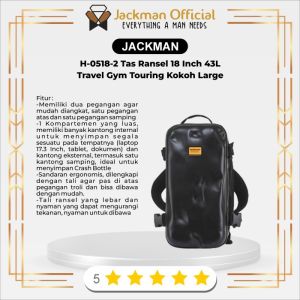 JACKMAN H-0518-2 Tas Ransel Hard Shell 18 Inch 43L Travel Gym Touring Kokoh Large