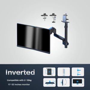 Inverted Monitor Arm Computer Stand Computer Monitor Bracket Ergonomic Desktop Stand Supports 17-32 inch
