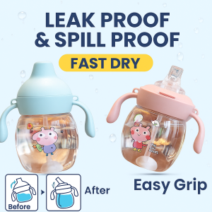 Baby Drinking Bottle Baby Water Bottle Learning Cup Silicone Material Antichoking Mugs Pressure Resistance Durability Non-Spill Training Cup Leak-Proof