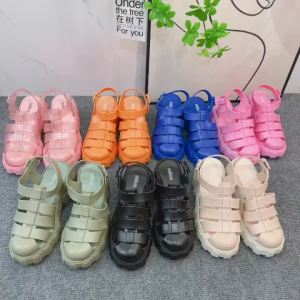 Melissa Womens Shoes 2024 New Melissa Womens Sandals High Heel Baotou Jelly Shoes Hollow Roman Beach Shoes㏇X0415