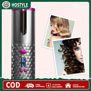 【Free Shipping】 Wireless Automatic Curling Iron for Curly Hair with LCD Screen and Adjustable Temperature in Pink