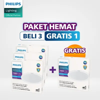 Lampu Philips Beli 3 Gratis 1 Radiantline Downlight DL190B D150 14W 65K Putih
