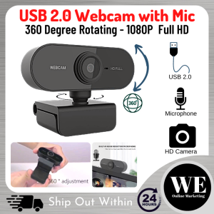 (Ready Stock) USB Webcam with MIC - HD 1080P Plug & Play Autofocus Web Camera Computer PC Laptop Video Meeting Zoom Cam