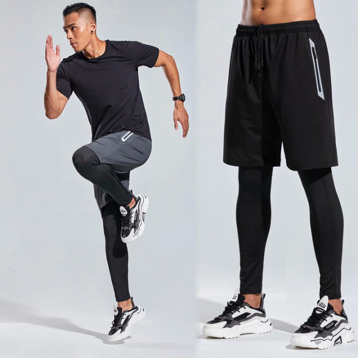 Men Running Compression Sweatpants Gym Jogging Leggings Basketball