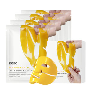 KOEC Silk polypeptide 24K Gold Collagen Moisturizing Mask 4 Piece Pack Silk Peptide Mask