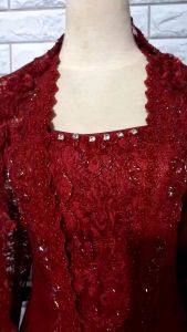 set kebaya pesta kebaya brukat kutubaru kebaya wisuda kutubaru + slendang