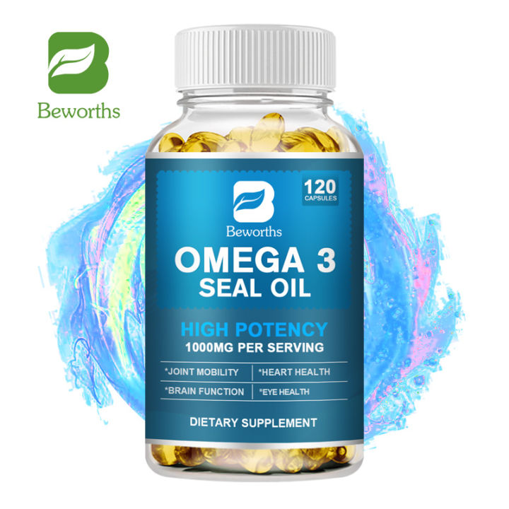 BEWORTHS Omega 3 Seal Oil Capsules with EPA DPA DHA Helps Support Brain