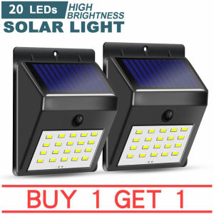 【Buy 1 get 1 free】COD 20LED Solar Light Outdoor Solar Powered LED Garden Light Waterproof Emergency Wall Lamp Street Decoration