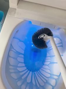 Toilet Bowl Wand Outdoor Aquarium Scrubber with Long Handle Slim Bathroom Angled Toilet Tank Cleaning Brush Japanese Rigid Non-Curl Scrub Brush with Curved Bristles Deep Clean Dead Corner