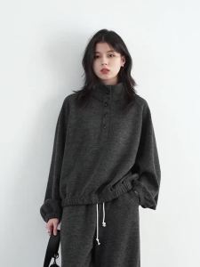 CHIC VEN Fashion Women Sweatshirt Sets New Loose Casual Stand Up Collar Pullover Female Casual Sweatpants Spring Autumn 20262026