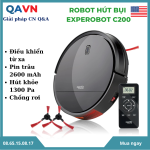 Hàng Mỹ) Robot hút bụi EXPEROBOT C200 BY ENTHER - Lực hút khỏe pin 13000Pa pin khỏe 2600MAH - vận hành siêu êm