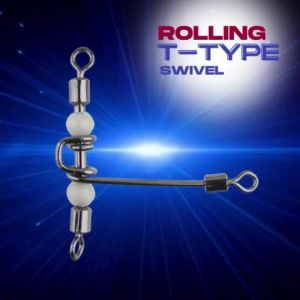 Tornado Fishing Rolling T-Type Swivel T-Shape Swivel Lumo Beads Pearl Beads