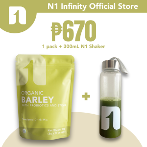 N1 Organic Barley with Probiotics and Stevia with 300mL N1 Shaker