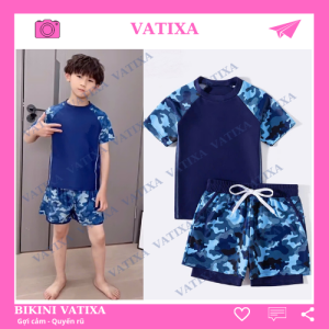 [10-46kg] Đồ bơi cho bé trai size đại quần 2 lớp đi bơi đi biển in hoạ tiết thời trang phong cách VATIXA BT04