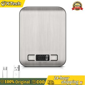 【Free Shipping】 User-Friendly Digital Kitchen Scale with USB Charging Stainless Steel Design for Accurate Food Weighing