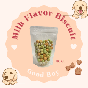 Goodboy บิสกิตรสนมคละสีเม็ดกลม/รูปกระดูก ขนาด 80 กรัม