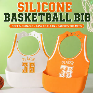 Silicone Baby Bib Adjustable Waterproof Feeding Bib with Food Catcher for Toddlers Infants