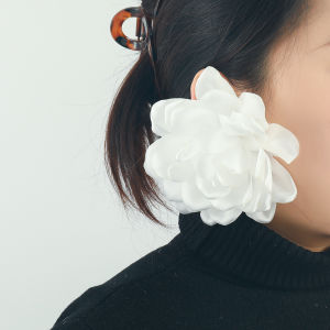 Super Fairy Exaggerated Multi-Layer Soft Petals Camellia Fabric Trendy Earrings Female