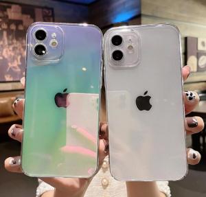 CrashStar Fluorescence Hard Transparent Phone Case For iPhone 16 15 14 13 12 11 Pro Max Mini XS X XR 8 7 Plus + SE 2020 Slim PC Shockproof Clear Phone Cover With Full Cover Camera Protection Phone Casing Hot Sale