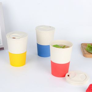 Portable Mini Wheat Straw Coffee Cup Carry Fashion Simple Car Wheat Fragrance Cup Milk Cup