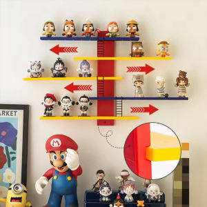 Wall Mounted Display Shelf Floating Adjustable Ladder Shelf Figure Toy Storage Stand