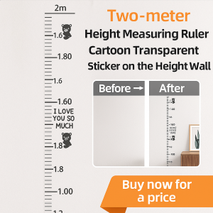 Wall Sticker Suitable for Different Ages Decorations Height Sticker Cute Cartoon Funny Game Measure