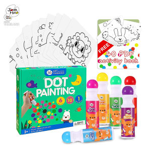 Jarmelo (Joan Miro) ชุดสมุดระบายสีแบบใช้จุด Dot Painting Set Non-Toxic Educational Toy for Kids Big and round Easy grip for little kids