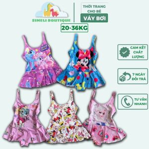 [Size Nhỡ-Đại] Váy Bơi Công Chúa Elsa Liền Thân Họa Tiết Hoạt Hình Đáng Yêu Cho Bé Gái 16-37kg