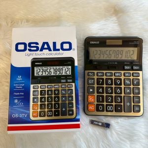 เครื่องคิดเลข ออสซาโล OS-3TV 12หลัก หน้าจอใหญ่ ตัวเลขชัดเจน ขนาด13x18cm.