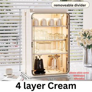 GTHome.sg Elegant Desk Makeup Organizer with Dustproof Design and Transparent Door for Large Capacity and Easy Maintenance