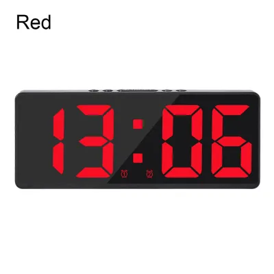 PUPU Bedside Table Nightlight Number Clock Temperature Calendar Electronic Clock LED Digital Alarm Clock Large Number