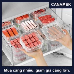 【CANAMEK】 1 cái hộp bảo quản thực phẩm tủ lạnh đông lạnh thịt rau tươi giữ hộp trong suốt nhà bếp hộp lưu trữ kín