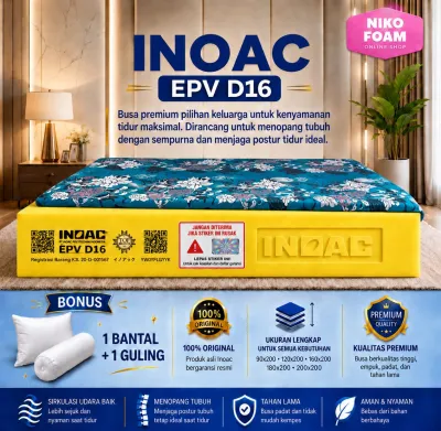 Kasur Busa INOAC Asli Tebal 30 cm Ukuran 200x180x30 cm Density 16 Garansi 10 Tahun Anti Kempes