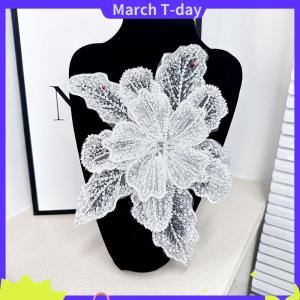 March เลื่อมลูกปัดดอกไม้คอผ้าปะติดลูกไม้สีขาวลูกไม้ปักช่อดอกไม้ DIY ตกแต่งงานแต่งงานชุดเสื้อผ้าอุปกรณ์เสริม