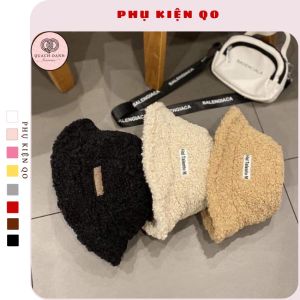 Mũ bucket lông cừu phong cách Hàn Quốc mềm mại mũ lông cừu nữ mềm giữ ấm thu đông - MU04