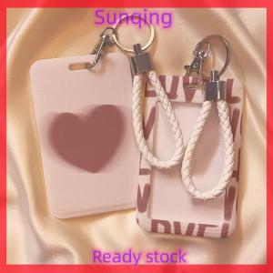 SQ Stationery [Flash Sale] Cartoon Card Holder Photocard Holder Keychain Students Card Protectors Pink ID Bank Cards Cover School Stationery