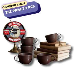 ( isi 3 pcs) Grosir Cangkir Kopi Coklat / Cangkir Gelas Plastik / CANGKIR LULU