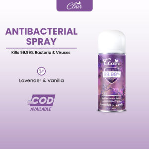 Clair Anti Bacterial Deodorant Disinfectant Spray Air Freshener Kills Germs Fragrance Portable Car Home Bathroom 150ml