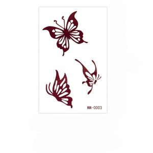 YUBAGUANB Red Mehndi Stickers Waterless Henna Tattoo Stickers Lace Fake Tattoo Legs Arm Red Henna Tattoo Decals Creative Wedding Tool Body Art Sticker Women/Lady