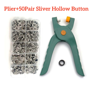 100Pair Snap Button Plier Set Metal Automatic Button Snap Kit for Sewing Accessories DIY Crafts Clothes Hats and Sewing