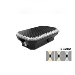 LED Solar Outdoor Wall Lights IP65 Waterproof Up Down Fence Lighting RGB Seven Color Changing And Warm White Modes For Deck Patio Pathway Yard Garden Decoration Lamp