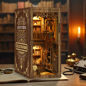 DIY 3D Wooden Puzzle Ancient Book Collection Room Learning by Doing Self Assembly Educational Craft BV02-008