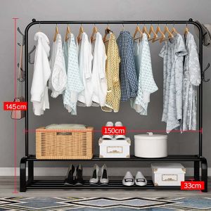 ราวตากผ้า ราวแขวนเสื้อผ้า ราวมินิมอล ชั้นวางของวางรองเท้า ตะขอแขวนเสื้อและแขวนหมวก บาร์เดี่ยว โครงเหล็ก พร้อมส่ง E15 E16