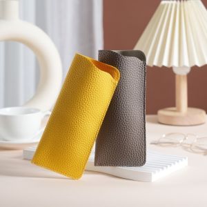 SHIRUI PU Leather Glasses Storage Bag Waterproof Soft Eyewear Pouch Fashion Lightweight Myopia Glasses Case Eyewear Accessories
